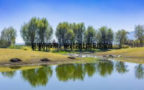 这里的夜景, 绝对会让你流连忘返