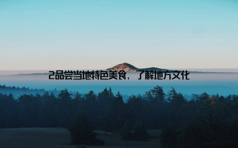 2品尝当地特色美食, 了解地方文化